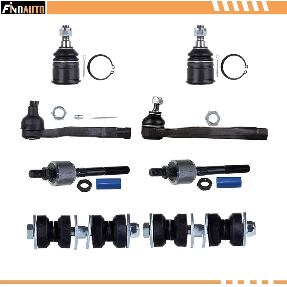 Fits 1988-1991 Honda Civic CRX 8PCS Front Ball Joints Tie Rods Sway Bars Kits - Image 1 of 1