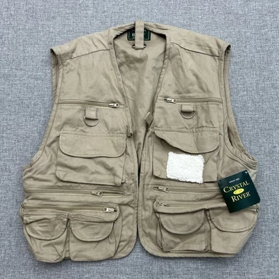 Chaleco utilitario de pesca con mosca Crystal River talla L nuevo con etiquetas al aire libre Foto 1 de 2