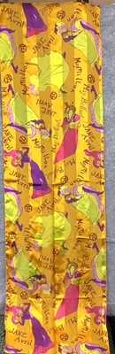 Cachecol de seda Brochier Soieries feminino amarelo Jane Avril estampa de dançarina de balé 57x16 - Imagem 1 de 4