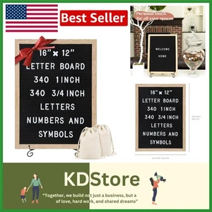 Luxury 16x12 Inch Felt Letter Board with 680 Characters & Oak Frame - Picture 1 of 10