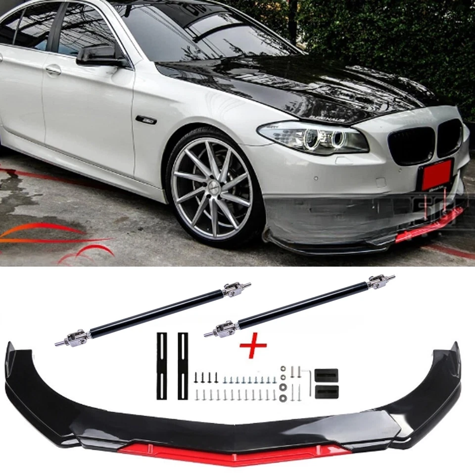 GLOSS BLACK Front Bumper Lip Splitter Spoiler Body Kit for 5 Series F10 G30 M5 - Imagem 1 de 4