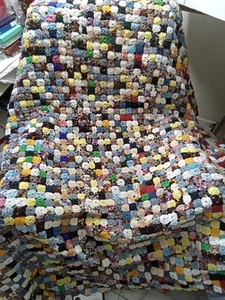 Stunning Huge 70" X 88" Yo-Yo Quilt 1920S- 1940s Rare Find Excellent Condition - Picture 1 of 8