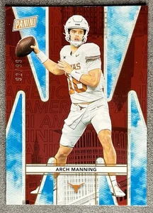 Arch Manning 2024 Panini National Silver Prospects Red Foil 92/99 Texas QB - Bild 1 von 2