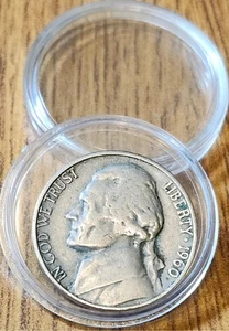 Vintage 1960D Jefferson Nickel Rare Error Filled Mint Mark - Picture 1 of 2