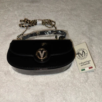 Nuevo con etiquetas Cartera Bandolera Valentino Orlandi Italia Negra, Bolso de Hombro, Bolso sin asas Precio de venta sugerido por el fabricante 210 Foto 1 de 4
