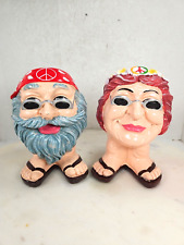 Hippy Jerry Garcia Mr. & Mrs. Resin Head Succulent Planter/Vase Pencil Holder