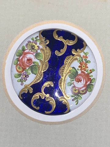 Antique Staffordshire English Enamelled Button Copper late 18th Century Cover