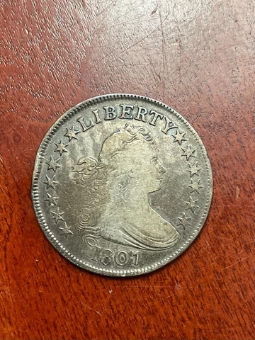 1807 DRAPED BUST HALF DOLLAR VF+ CONDITION BEAUTIFUL COLOR TONING SMALL RIM HIT Cover