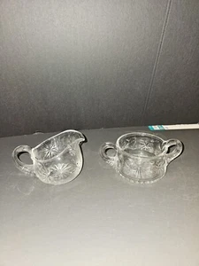 Clear Glass Creamer And Sugar Set - Picture 1 of 13