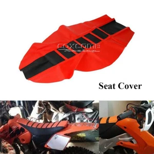 Universal Gripper Soft Red Seat Cover Rib Skin Rubber For Dirt Bikes Supermoto - Picture 1 of 7