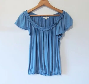 Camisa Sophie Max Mujer Extra Pequeña Azul Fuera del Hombro Manga Corta Damas - Imagen 1 de 5