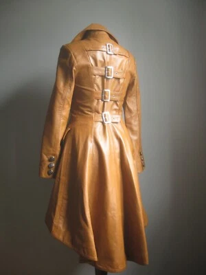 CARRIE HOXTON LEATHER COAT 6 FIT FLARE EDWARDIAN frock tail diana corset - Image 1 of 4