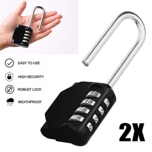 2PCS Weatherproof Security Padlock Outdoor Heavy Duty 4-Digit Combination Lock - Picture 1 of 8