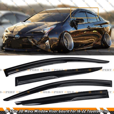 PARA TOYOTA PRIUS JDM 2016-2022 ESTILO M 3D AERODINÁMICO VENTANA VISERA PROTECTOR DE LLUVIA DEFLECTOR Foto 1 de 4