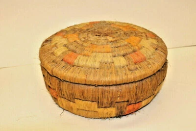 Bastkorb uralter Bastkorb meiner Urgrossmutter rund - Bild 1 von 4