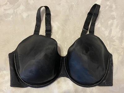 全新无标签 FAYREFORM F72-9098 Profile Perfect T 恤钢圈黑色 34E 胸罩 — 第 1/4 张图片