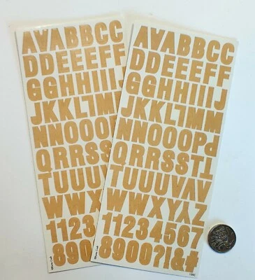 Alphabet Stickers + Numbers 18mm High Dark Beige - Scrapbooking Kit Pack #300 - image 1 of 3