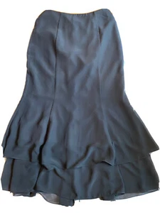 Adrianna Papell Black Evening Essentials Layered Long Skirt Size 10 Dressy Event - Picture 1 of 4