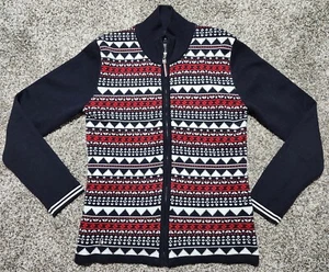 NEW Daily Sports SMALL Cardigan Fair Isle Sweater Full Zip-Sweden-Golf - Picture 1 of 8