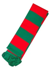 Adults Red Green Striped Elf Scarf - Afbeelding 1 van 6