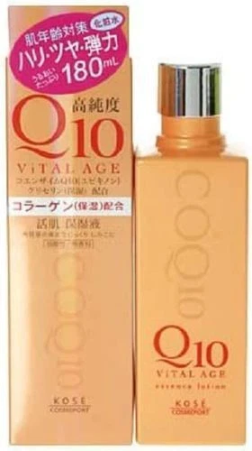 KOSE Vital Age Q10 Loción 180 ml Japón CoQ10 Colágeno Marino Hidratante Facial  Foto 1 de 2