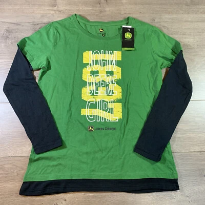 Camisa John Deere Niña Mujer XL Manga Larga Verde Nueva Con Etiquetas Farm Tractor Oficial 1837 Foto 1 de 4