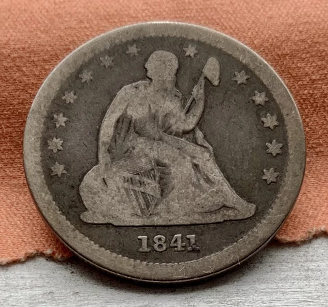 1841-O ~ Double Die DDO FS-101 ~ Seated Liberty Quarter ~ F ~ Drastic Doubling Cover