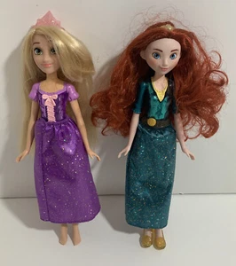 Disney Princess Royal Shimmer Lot of 2 Merida / Brave - Rapunzel / Tangle - Picture 1 of 5