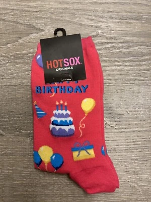 Hot Sox Womens Socks HAPPY BIRTHDAY Novelty Fits  Shoe Size 4-10.5 - Imagem 1 de 2