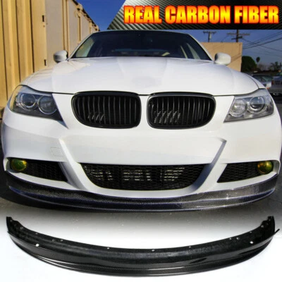 Carbon Fiber Front Bumper Lip Spoiler Fit For BMW E90 325i M Sport LCI 2009-2012 - Image 1 of 4