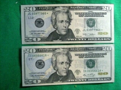 USA 2 BANK NOTES 2X20 DOLLARS *STAR*CRISP S.FRAN-CHICAGO 2009.2006 - Image 1 of 3