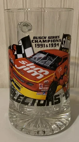 NASCAR Vintage 1996 Collectors Edition Slim Jim Racing Team Large Glass Mug Cover