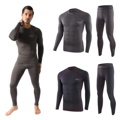 Men's Thermal Underwear Shirt Pant Long Johns Set Warm Base Layer Top & Bottom - Image 1 of 4