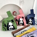Panda Embroidery Knot Wrist Bag Handmade Shopping Bags Handbag  Women Girls