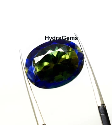 Natural Bi-Color Pitambari Sapphire Royal Blue & Green 13.00Ct Oval Cut Gemstone - Image 1 of 4
