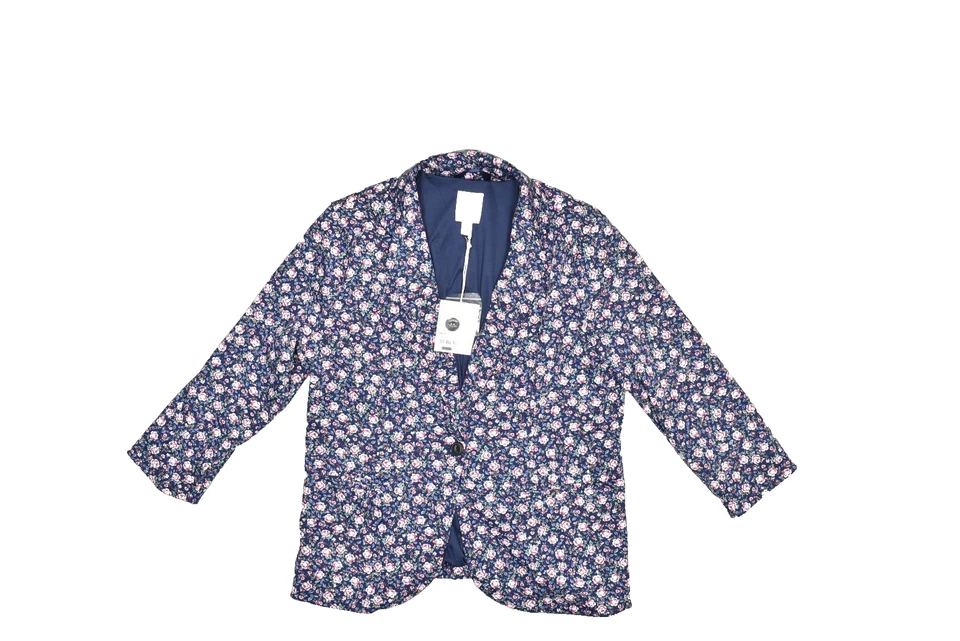 NUEVO Chaqueta Blazer Lauren Conrad Mujer Talla S Floral Azul Multicolor Poliéster Foto 1 de 4