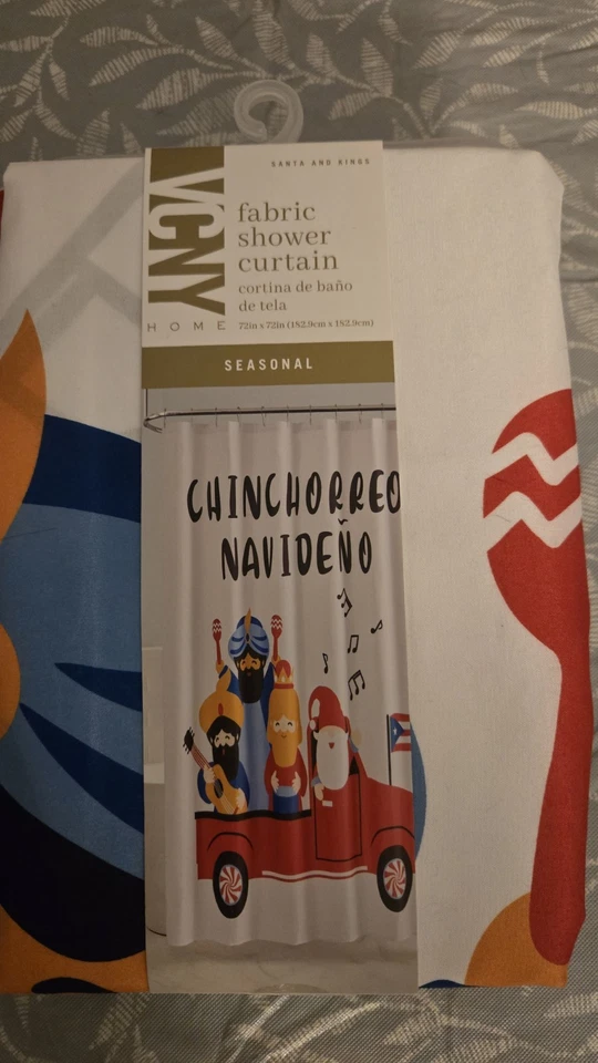 Puerto Rico Chinchorreo Christmas Shower Curtain New - Image 1 of 1