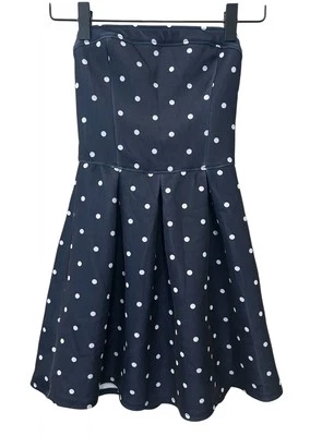 VESTIDO SEM ALÇAS ABERCROMBIE INFANTIL MENINAS TAMANHO P 10 azul marinho bolinhas - Imagem 1 de 4