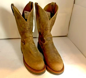 Justin Blueprint 11" Arbeitsstiefel Herren runde Spitze Vollnarbenleder Größe 9,5 D - Bild 1 von 10