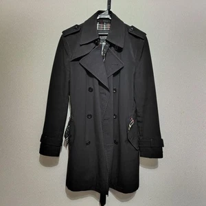 Burberry Black Label Trench Coat Spring Coat Nova Check M Size Black - Picture 1 of 24