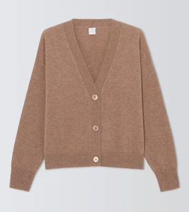 John Lewis Pure 100% Cashmere V-Neck Cardigan, Camel, UK 12, RRP £99 - Picture 1 of 9