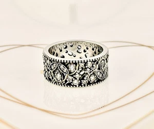 New 100% Genuine Authentic Pandora Luminous Leaf Wreath Ring 190965CZ-56 UK O - Picture 1 of 11