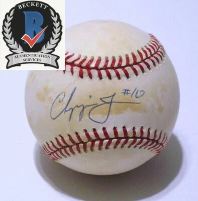 Chipper Jones Signed Rookie Era National League NL Baseball - BAS Beckett - Image 1 of 4