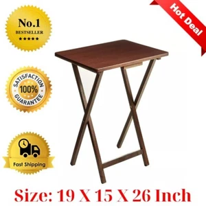 Folding TV Tray Table - Walnut 19 x 15 x 26 Inch - Picture 1 of 6