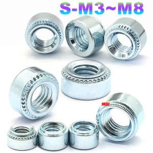 S-M3/M4/M5~M8 Round Self-Clinching Nuts Stamping Rivet Nut Fasteners Zinc-Plated - Picture 1 of 22