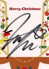 Paper Product Hiro Watanabe Deer Autographed Original Christmas Card Fantastic L