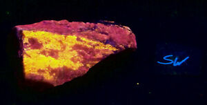 Fluorescent Calcite w some Svabite SW UV Specimen