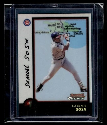 Bowman Chrome International Refractor #50 1998 Sammy Sosa Cubs cantidad Foto 1 de 2