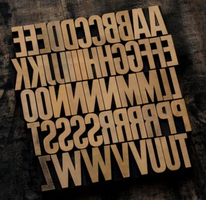 letterpress printing blocks type vintage printer letter typography antique old  - Picture 1 of 2