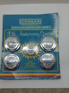 VTG NEW Cragar SS 20th Anniversary Center Caps And Belt Buckle SEALED PACKAGE - Picture 1 of 3